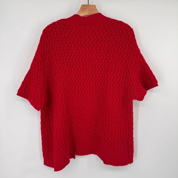 Coldwater Creek Womens Open textured Cardigan Sweater Red size 1X Wool Cotton - Picture 8 of 12